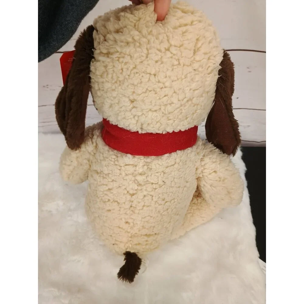 Petsmart Chance Collectible Holiday Plush Dog Cream & Brown Polyester Fibers 14